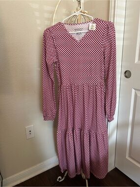 Cranberry Gingham Storybook Dress